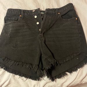 High rise black shorts